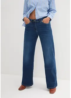 Wide Leg Jeans Mid Waist, med bekväm midja, bonprix