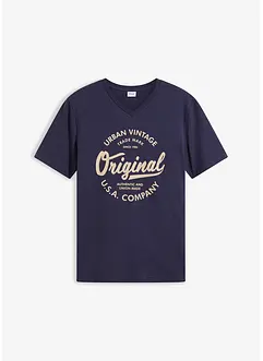 T-shirt med V-ringning i ren bomull, bonprix