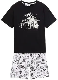 Pyjamas med shorts och bomull för barn (2 delar), bonprix