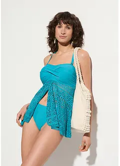 Lång tankini (2 delar) med spets, bonprix