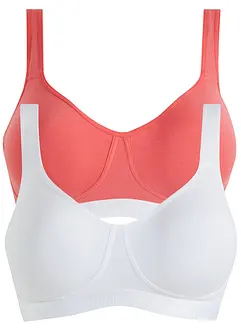 BH utan bygel med ekologisk bomull (2-pack), bonprix