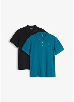 Pikétröja (2-pack) i ren ekologisk bomull, bonprix