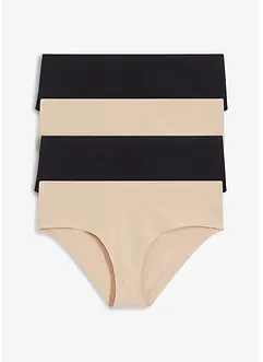 Hipstertrosa utan synliga sömmar i ekologisk bomull (4-pack), bonprix