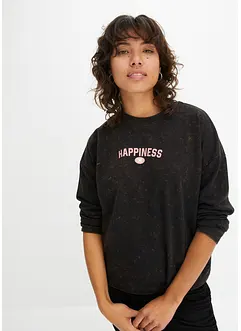 Sweatshirt med tryck i used-look, bonprix