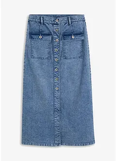 Jeanskjol med påsydda fickor, bonprix