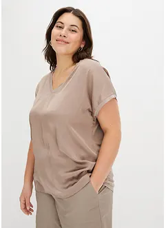 Topp med satininfällning, bonprix