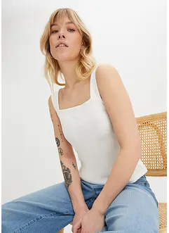 Ribbstickat linne ev ekologisk bomull (2 delar), bonprix