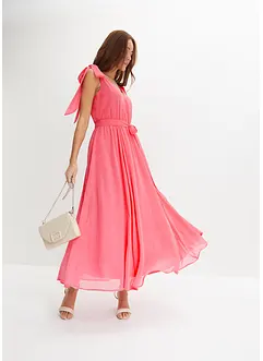 Chiffongklänning med knytband, bonprix