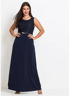 Aftonmaxiklänning med skärp (2 delar), bonprix