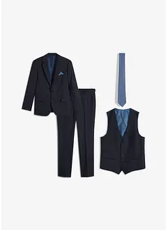 Kostym med väst och slips (4-delar) Slim Fit, bonprix