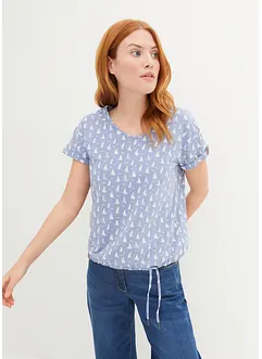 T-shirt med tryck och knytband, bonprix