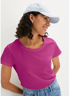 T-shirt med rund halsringning (5-pack), kortärmad, bonprix