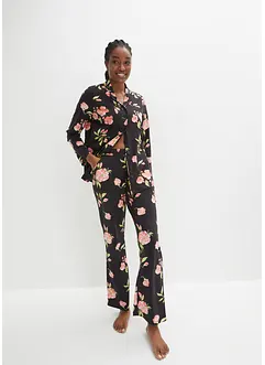 Pyjamas med knappslå och insticksfickor, bonprix