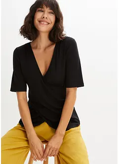 T-shirt med omlottlook i hållbar viskos, bonprix
