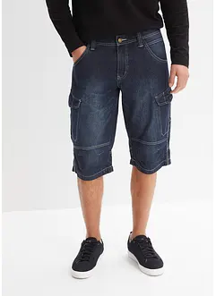 Långa jeansbermudas i cargomodell av tunt material, Relaxed Fit, bonprix