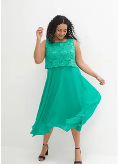 Chiffongklänning med spets av premiumkvalitet, bonprix