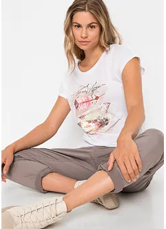 T-shirt med fjädertryck, bonprix