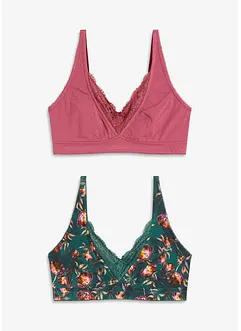 BH utan bygel i ekologisk bomull (2-pack), bonprix