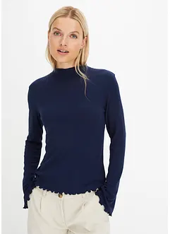 Ribbstickad långärmad T-shirt, bonprix