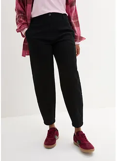 Kypertbyxa med framflyttade sidsömmar och bekväm midja, High Waist, Barrel, bonprix