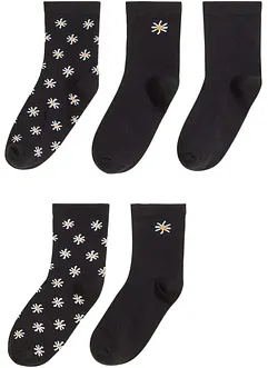 Halvlånga strumpor med mjuka muddar och ekologisk bomull (5-pack), bonprix