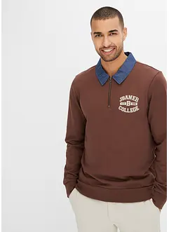 Sweatshirt med pikékrage, bonprix