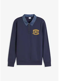 Sweatshirt med pikékrage, bonprix