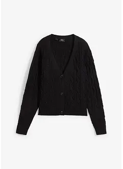 Cardigan med flätstickning, bonprix