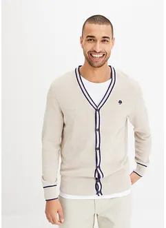 Finstickad cardigan med återvunnen bomull, bonprix