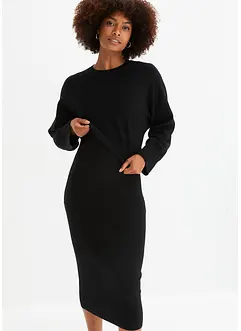 Stickad klänning och topp (2 delar), bonprix