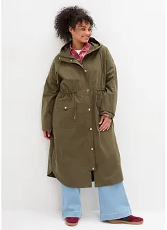 Tunn parkas med trenchcoatlook och justerbar midja, bonprix