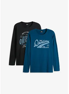 Långärmad T-shirt med ekologisk bomull (2-pack), bonprix