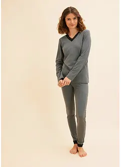 Termopyjamas med leggings och spets, bonprix