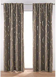 Mörkläggande gardinlängd med glansigt mönster (1-pack), bonprix