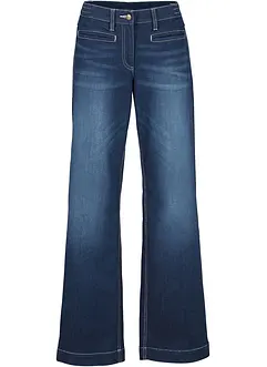 Wide Leg Jeans Mid Waist, med bekväm midja, bonprix