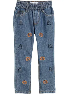 Stretchjeans med broderi för barn, Regular Fit, bonprix