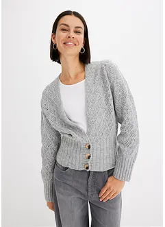 Cardigan med breda muddar, bonprix