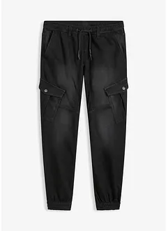 Mjuka jeans med cargofickor, Regular Fit, Straight, bonprix