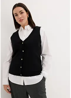 Finstickad väst med knappar, bonprix