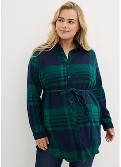 Lång mamma-/amningsblus i flanell, bonprix