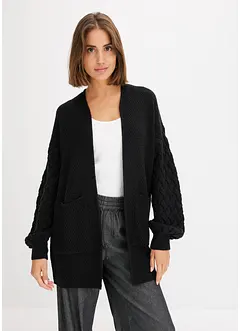 Cardigan med flätmönster, bonprix