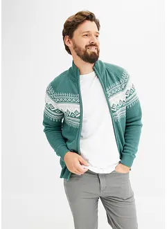 Lusemönstrad cardigan med bomull, bonprix