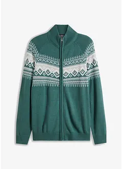 Lusemönstrad cardigan med bomull, bonprix