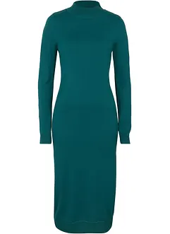 Stickad klänning med ståkrage, bonprix