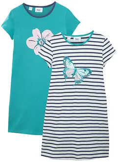 Nattlinne av bomull med korta ärmar (2-pack), bonprix