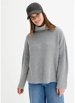 Ribbstickad polotröja, bonprix