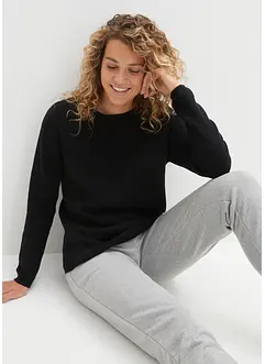 Milanostickad tröja med rund halsringning, bonprix