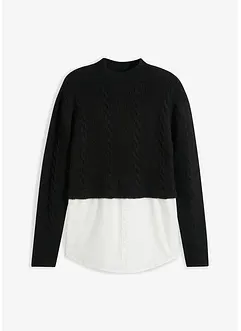 Tröja med blusinfällning, bonprix