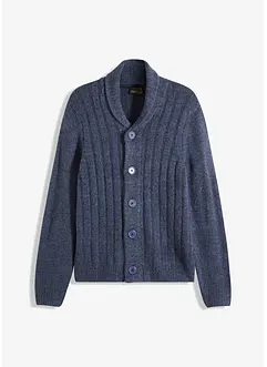 Cardigan med ribbstickat mösnter, bonprix