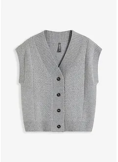 Stickad väst med flätstickning, bonprix